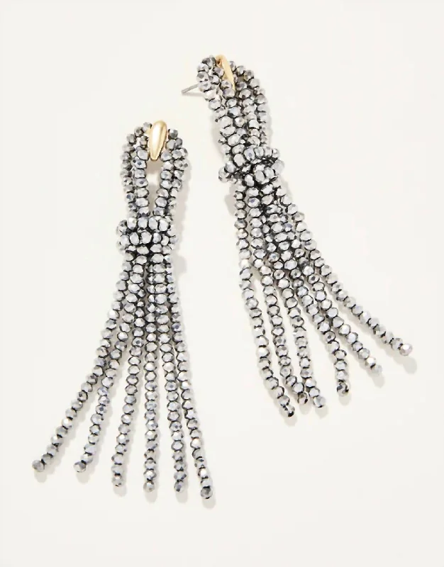 Premium Diamond Jewelry For Unforgettable Moments Twisted Tassel Earrings In Silver