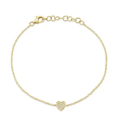Affordable Luxury Jewelry For Every Occasion 0.04CT DIAMOND PAVE HEART BRACELET