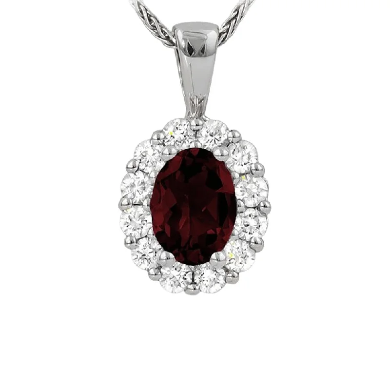 Jewelry Clearance Event – Stock Up Before It's Over Garnet and Diamond Halo Pendant