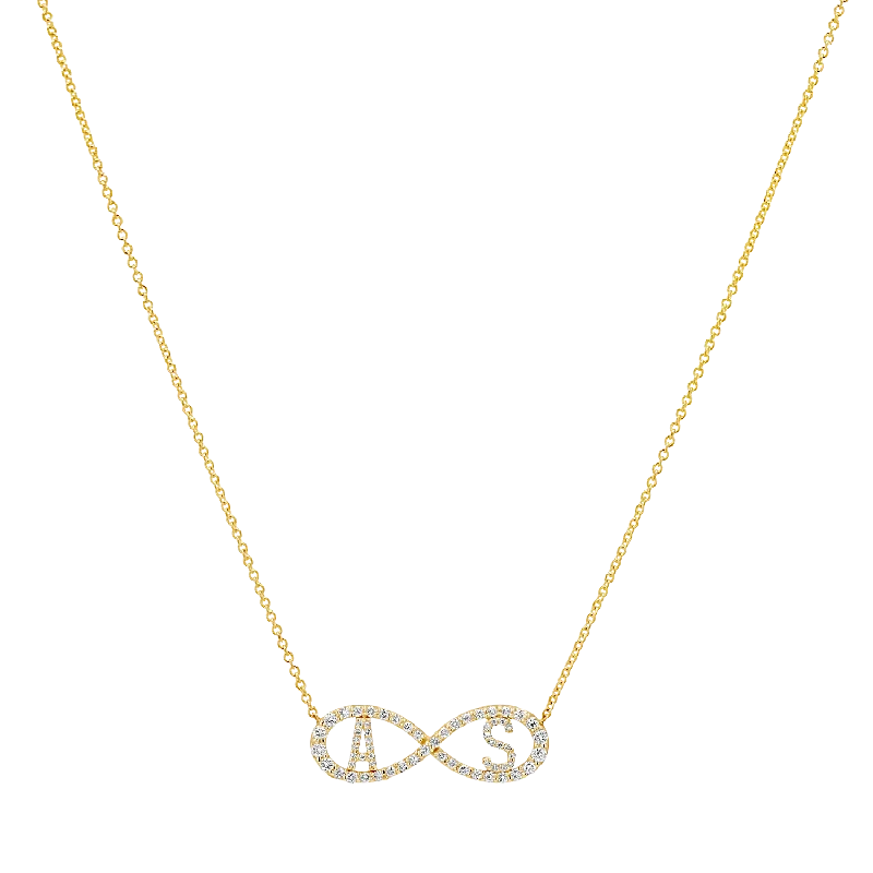 Premium Jewelry, Premium Discounts – Act Fast Diamond Infinity Letter Necklace