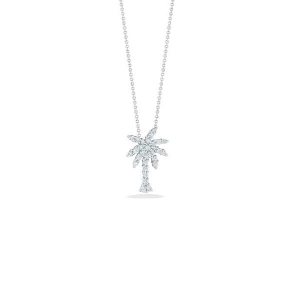 Stunning Jewelry At Even More Stunning Prices 18k White Gold & Diamond Palm Tree Necklace