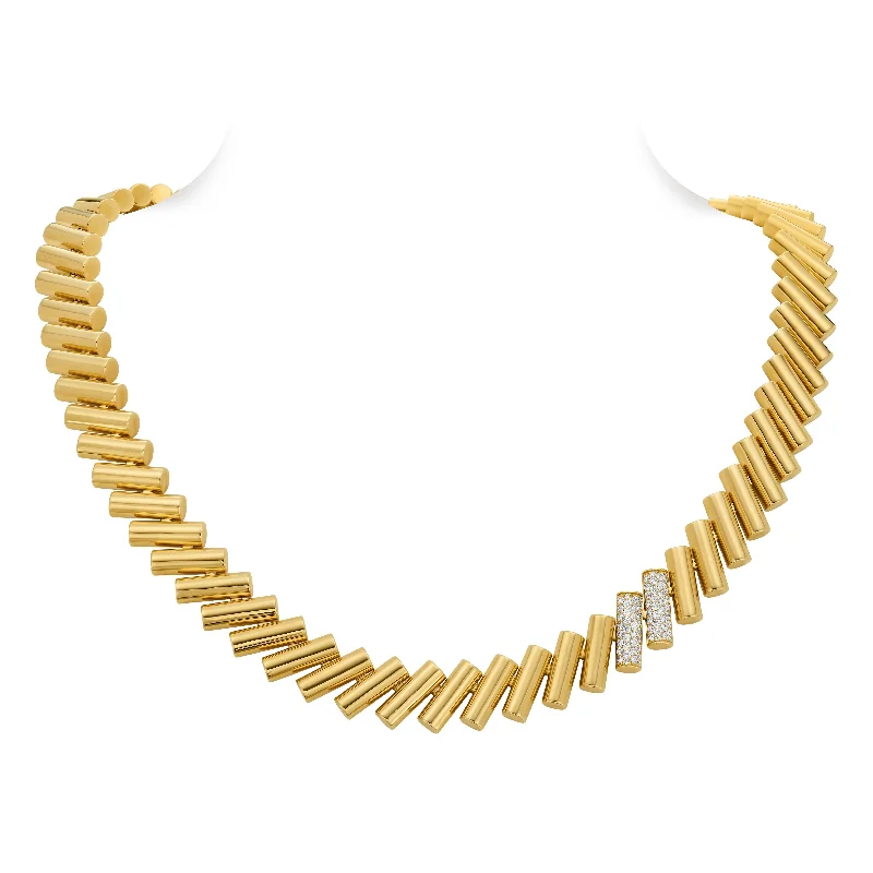Limited-Time Offer On Premium Jewelry Collections 18K YELLOW/WHITE GOLD DOMINO DIAMOND ACCENT CHAIN