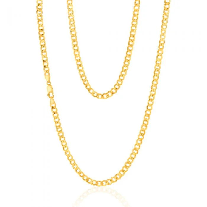 Personalized Jewelry Sale – Unique Gifts At Low Prices 9ct Yellow Gold Silverfilled Flat Curb 120 Gauge 60cm Chain
