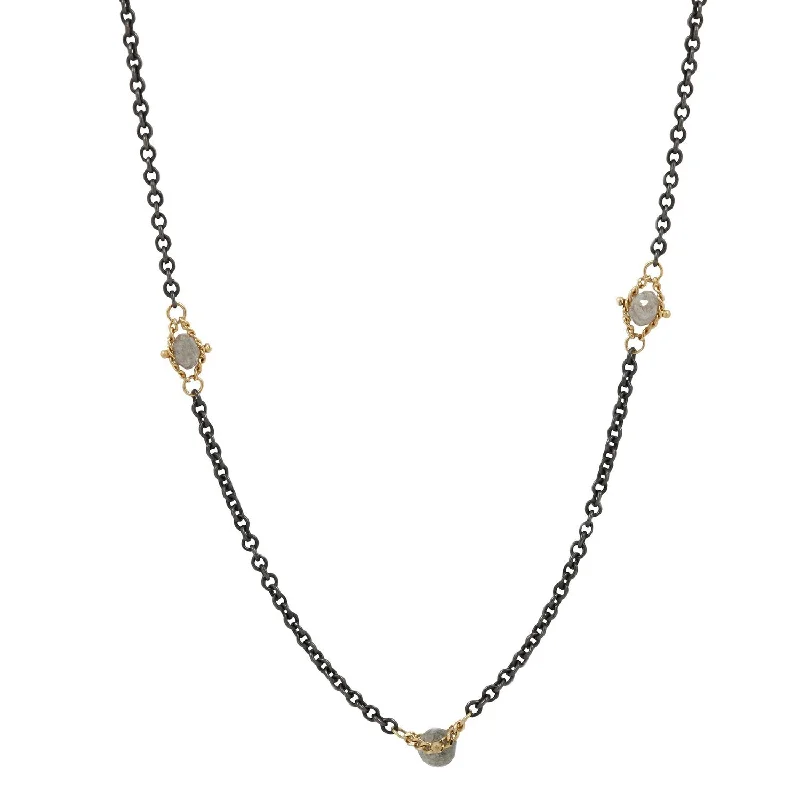 Grab Exquisite Jewelry At The Lowest Prices Gray Diamond Textile Station Necklace