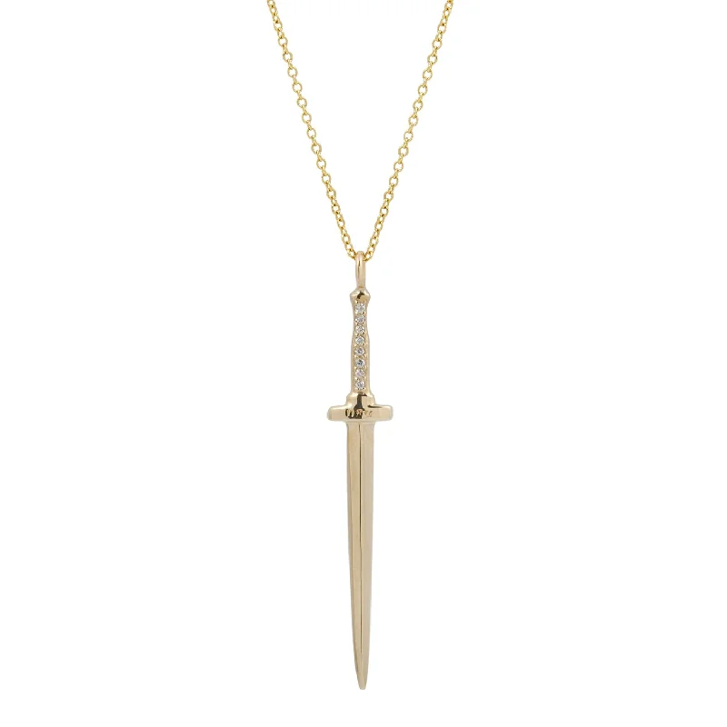 Celebrate With Sparkle – Jewelry Sale Now Live White Diamond Large Dagger Pendant Necklace
