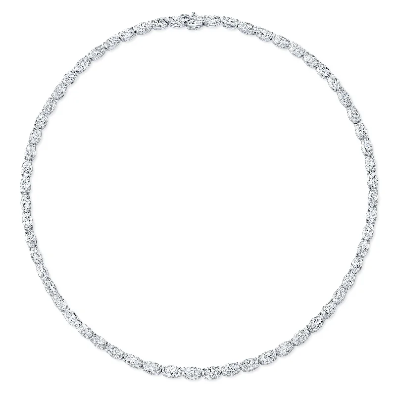 The Perfect Accessory For Less – Jewelry Sale Live East-West Oval Diamond Tennis Necklace in 18kt White Gold The Perfect Accessory For Less – Jewelry Sale Live East-West Oval Diamond Tennis Necklace in 18kt White Gold
