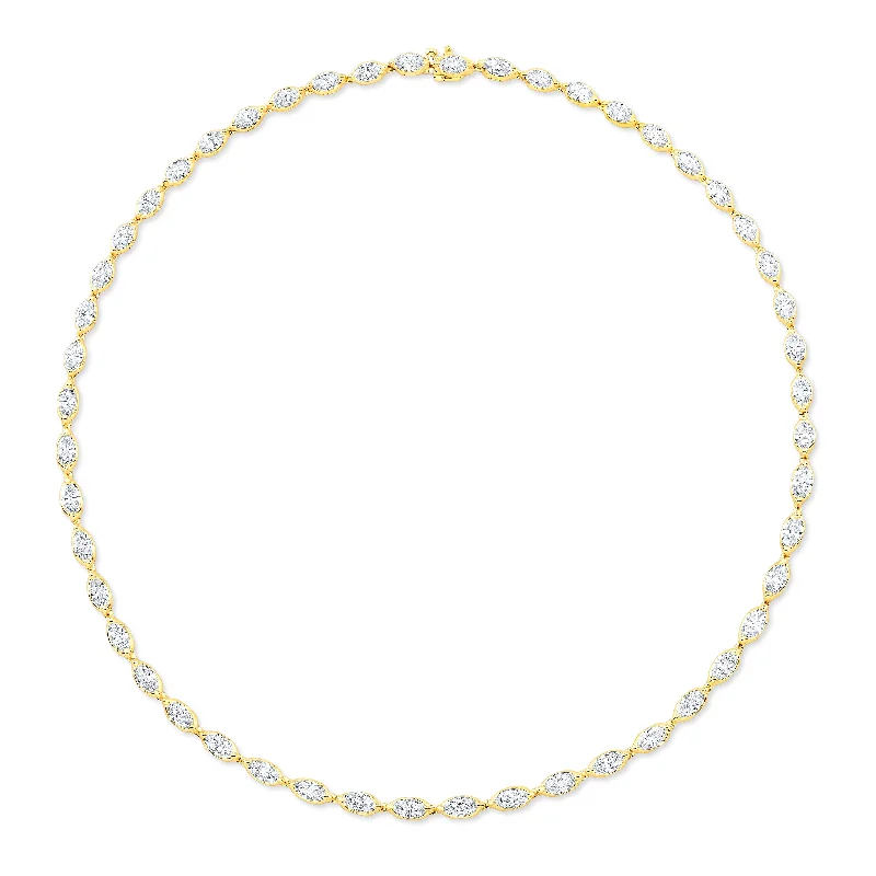 Timeless Elegance At Unbelievable Discounts Marquise Diamond Inline Necklace in 18kt Yellow Gold Timeless Elegance At Unbelievable Discounts Marquise Diamond Inline Necklace in 18kt Yellow Gold
