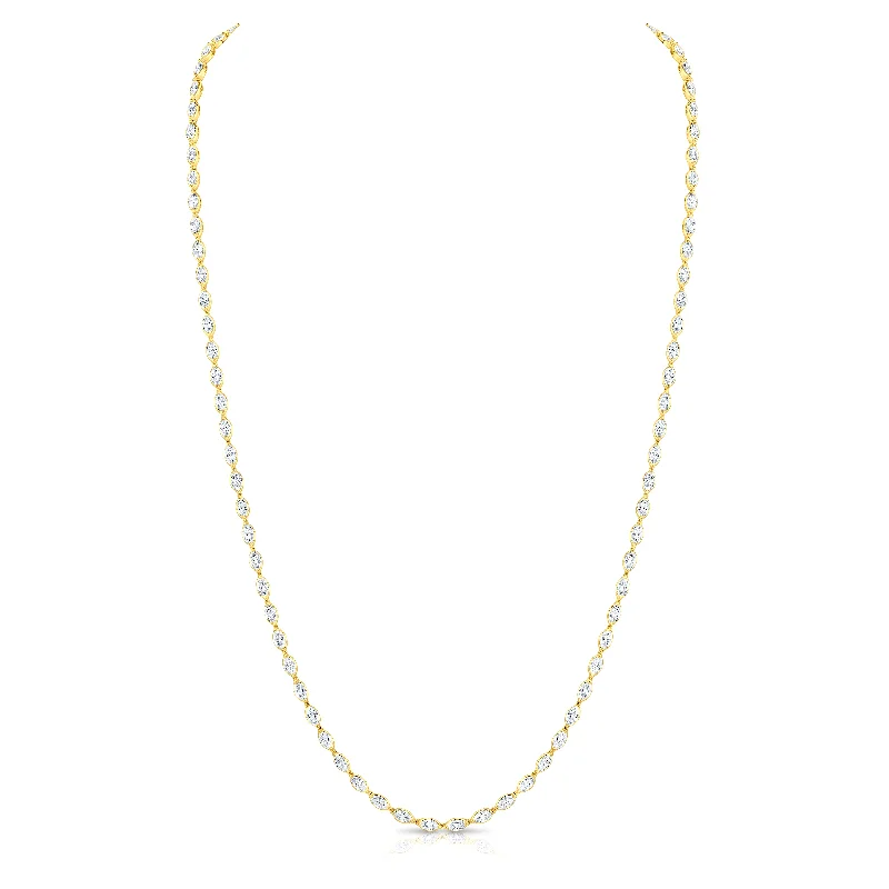 Handcrafted Beauty At Affordable Prices Marquise Diamond Opera Necklace in 18kt Yellow Gold Handcrafted Beauty At Affordable Prices Marquise Diamond Opera Necklace in 18kt Yellow Gold