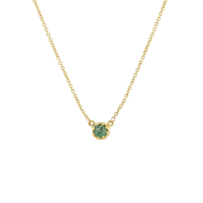 Don't Miss Out On Jaw-Dropping Jewelry Discounts Petite Crown Bezel Emerald Necklace