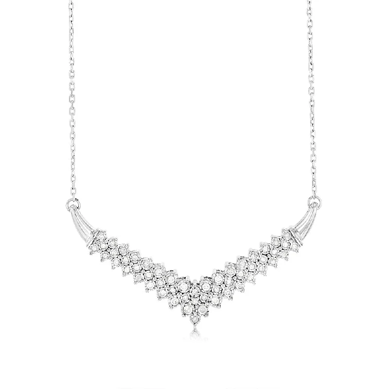Elegant Necklaces And Bracelets At Limited-Time Offers Sterling Silver  0.45 Carat Diamond Necklace