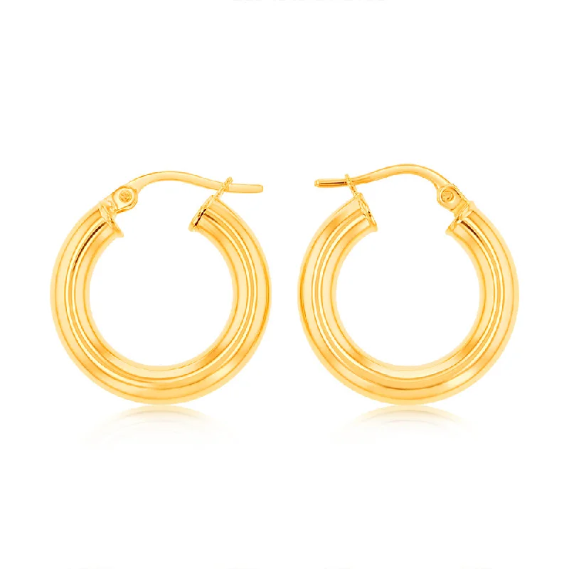 Exclusive Jewelry Offers – Shine For Less 9ct Yellow Gold 10mm Hoop Earrings 9Y
