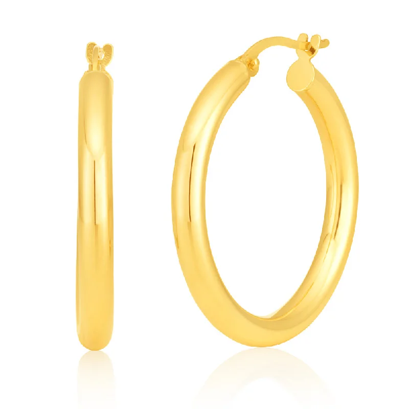 Bestselling Jewelry At Special Promotional Rates 9ct Yellow Gold 20mm Plain Hoop Earring