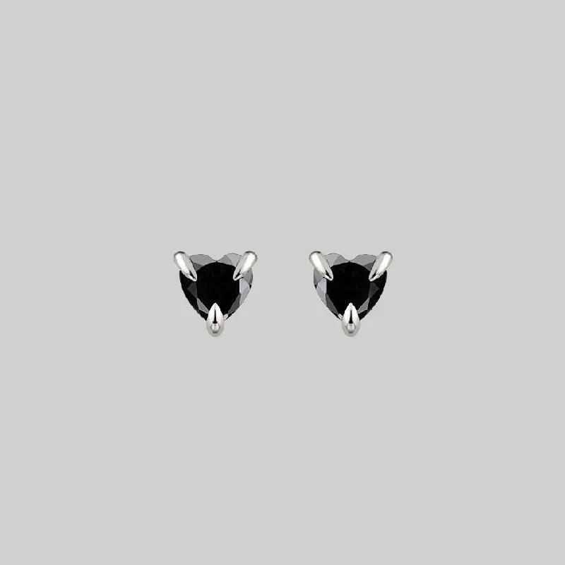 Flash Deals On Fine Jewelry – Shop Before It's Gone HEART & SOUL. Black Spinel Heart Stud Earrings - Silver