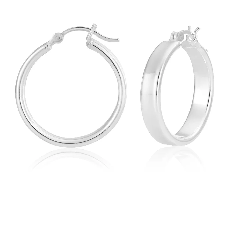 Handcrafted Jewelry Sale – Unique Designs At Low Prices Sterling Silver 25mm Flat Edge Hoop Earrings