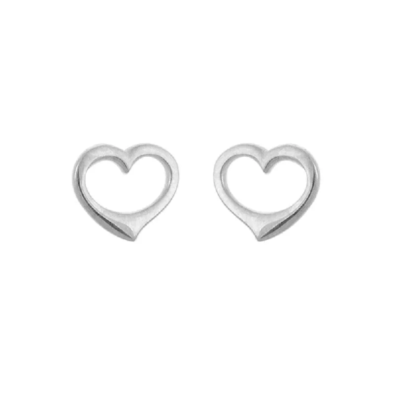 Flash Sale On Elegant Jewelry – Don't Miss Out Sterling Silver Open Heart Stud Earrings