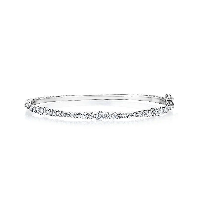 Jewelry Clearance Event – Stock Up Before It's Over Thin Prong-Set Wave Bangle