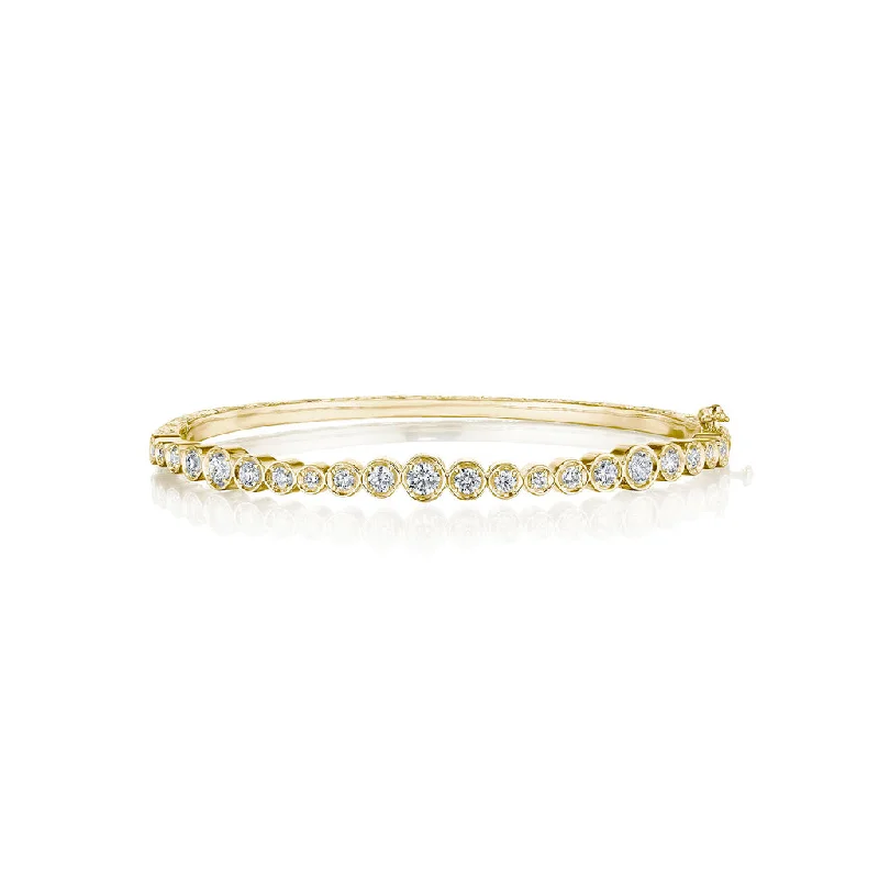 Customized Silver Jewelry For Unique Style Diamond Wave Bangle Bracelet