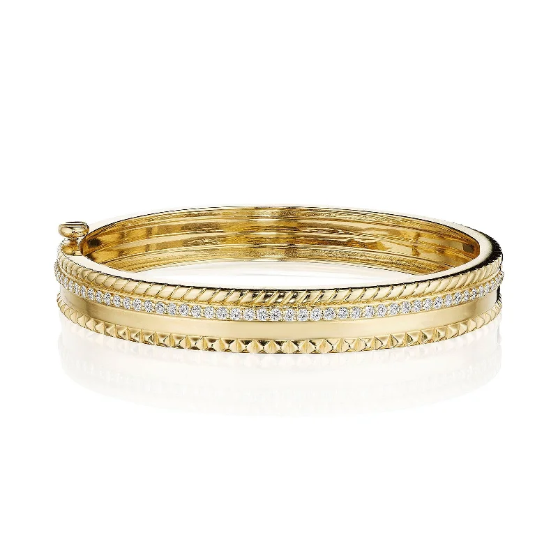 Exclusive Jewelry Sale – Limited-Time Discounts 4-Row Stack Bangle with Diamonds