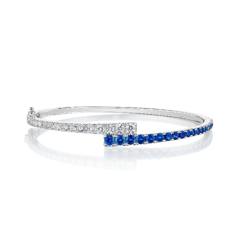 Adjustable Charm Bracelets For A Perfect Fit Blue Sapphire Bypass Bangle