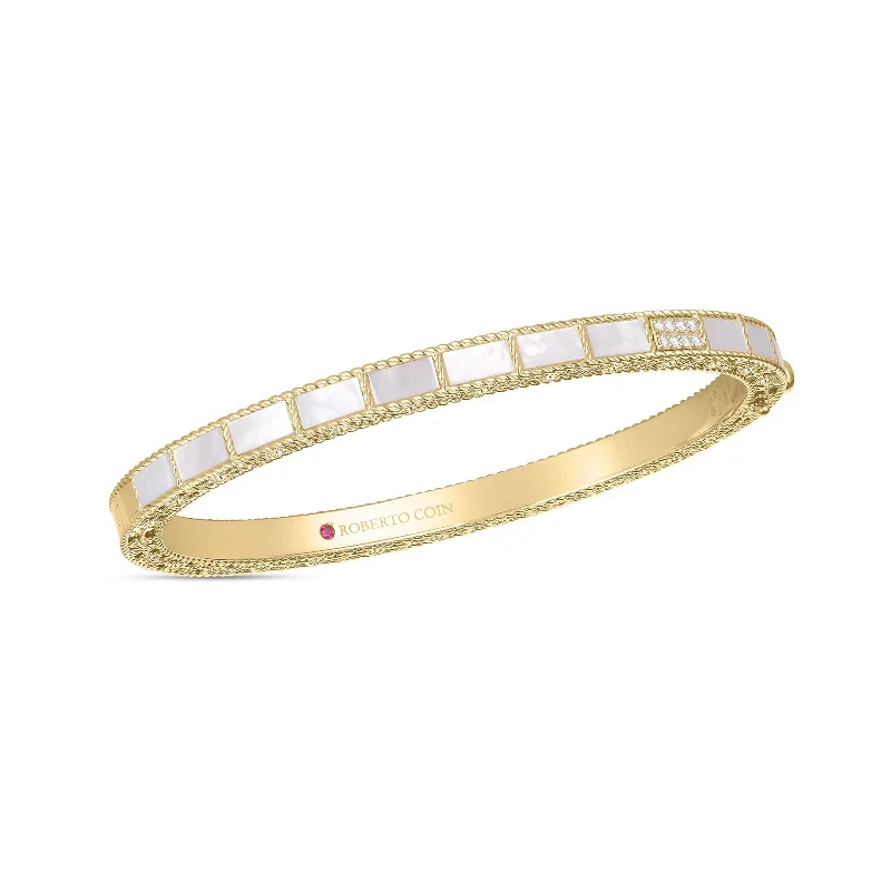 Shop Elegant Jewelry At Unbeatable Prices Mosaic Diamond Accent & Mother of Pearl Bangle