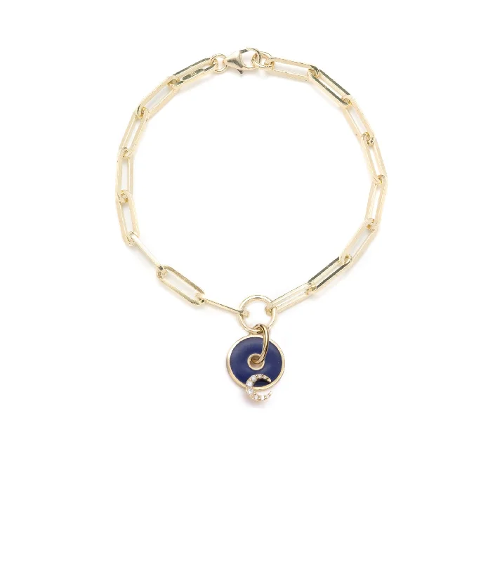 Shop Fine Jewelry With Amazing Deals Blue Crescent- Karma : Disk Classic Fob Clip Chain Bracelet