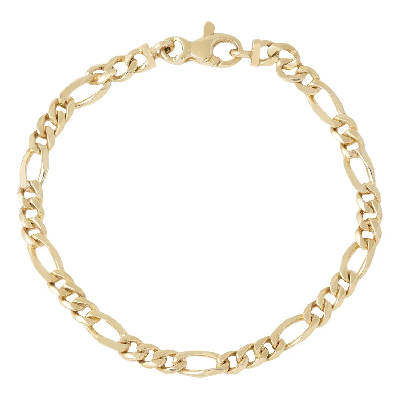 Fashion-Forward Jewelry At Exclusive Discounts Wide Gold Figaro Bracelet