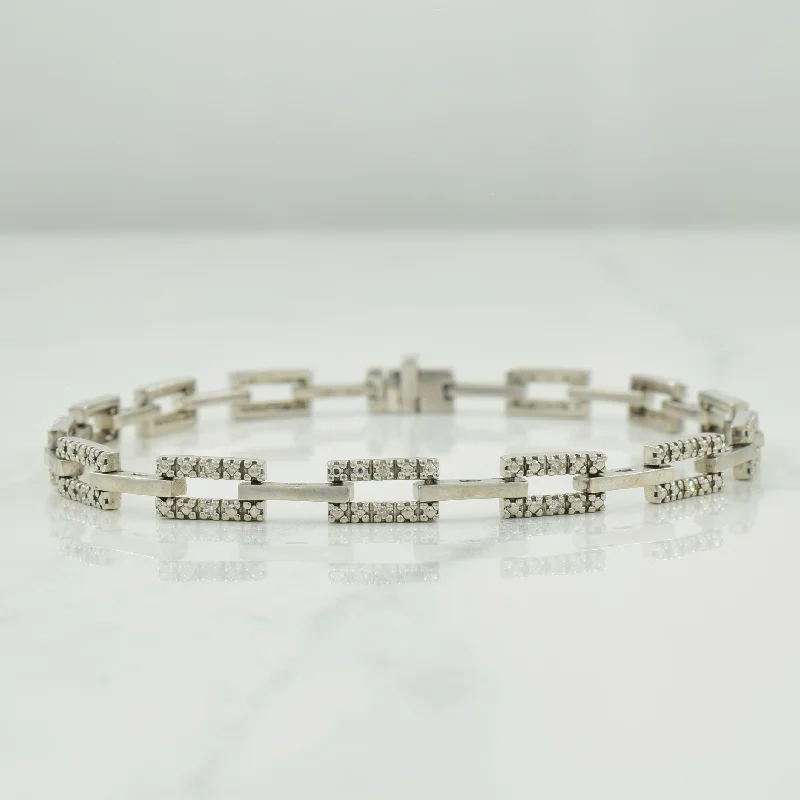 Unmissable Jewelry Clearance – Final Reductions Sterling Silver Diamond Bracelet | 0.15ctw | 7.25" |