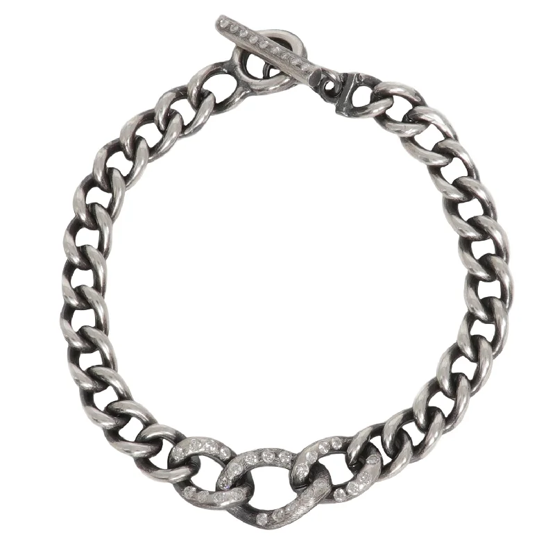 Modern Statement Jewelry For Bold Styling Diamond Trio Curb Link Bracelet