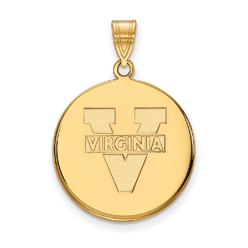 The Perfect Jewelry Piece At The Perfect Price 10k Yellow Gold U. of Virginia Large 'V' Logo Disc Pendant