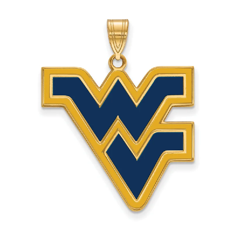 Limited-Time Jewelry Sale – Elegant Styles At Less 14k Gold Plated Silver West Virginia U. XL Enamel Logo Pendant