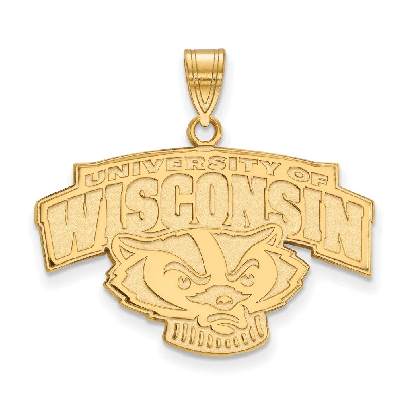 Final Call For Exquisite Jewelry At Reduced Rates 14k Yellow Gold U. of Wisconsin Large Mascot Logo Pendant
