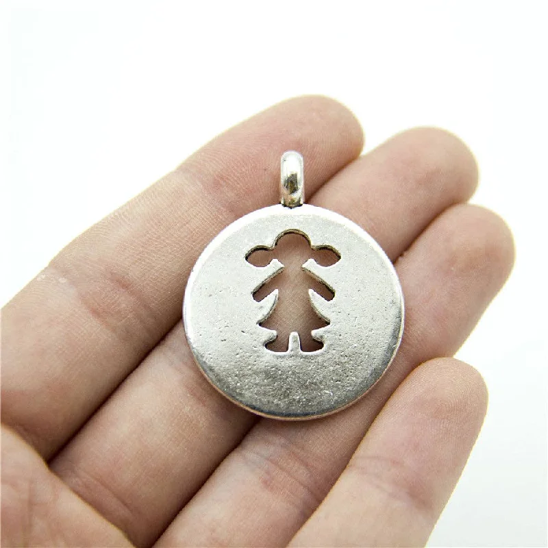 Jewelry Sale Bonanza – Grab Your Sparkle Now 5pcs Antique silver girl pendant 30mm zamak jewellery jewelry finding D-3-344