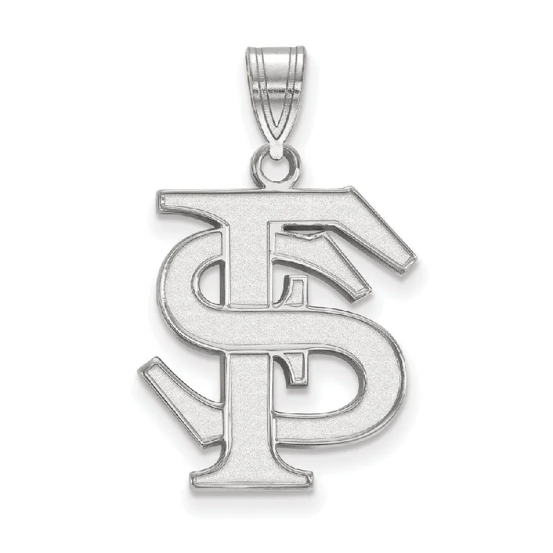 Affordable Luxury Jewelry For Every Occasion 10k White Gold Florida State Large 'FS' Pendant