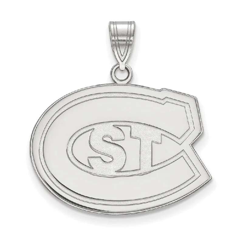 Trending Jewelry Now Available At Exclusive Prices 10k White Gold St. Cloud State Large 'STC' Pendant