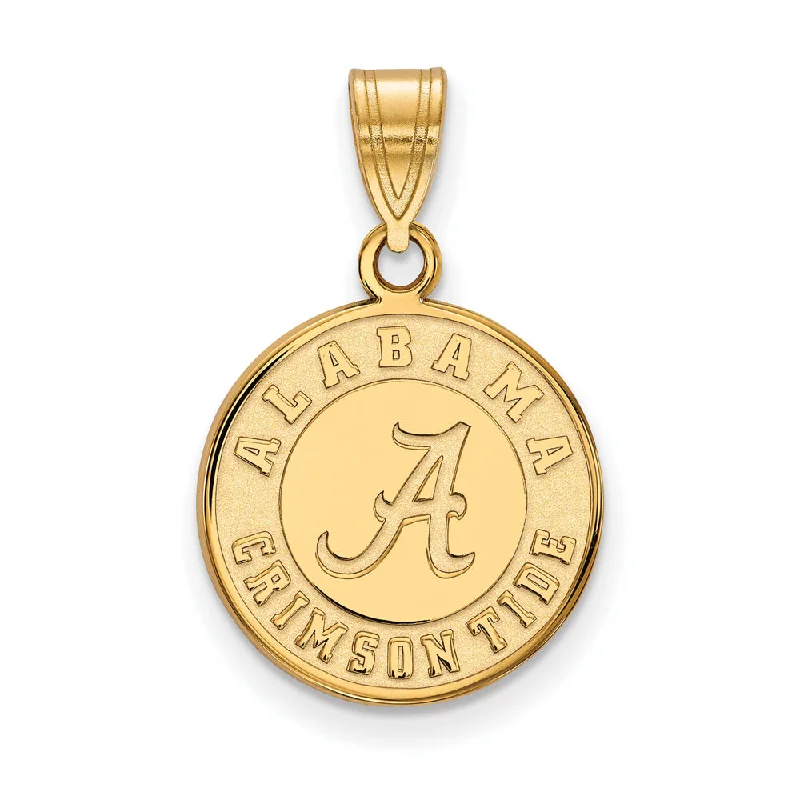 Last Chance To Grab Your Favorite Jewelry At A Discount 14k Gold Plated Silver U. of Alabama Medium Disc Pendant