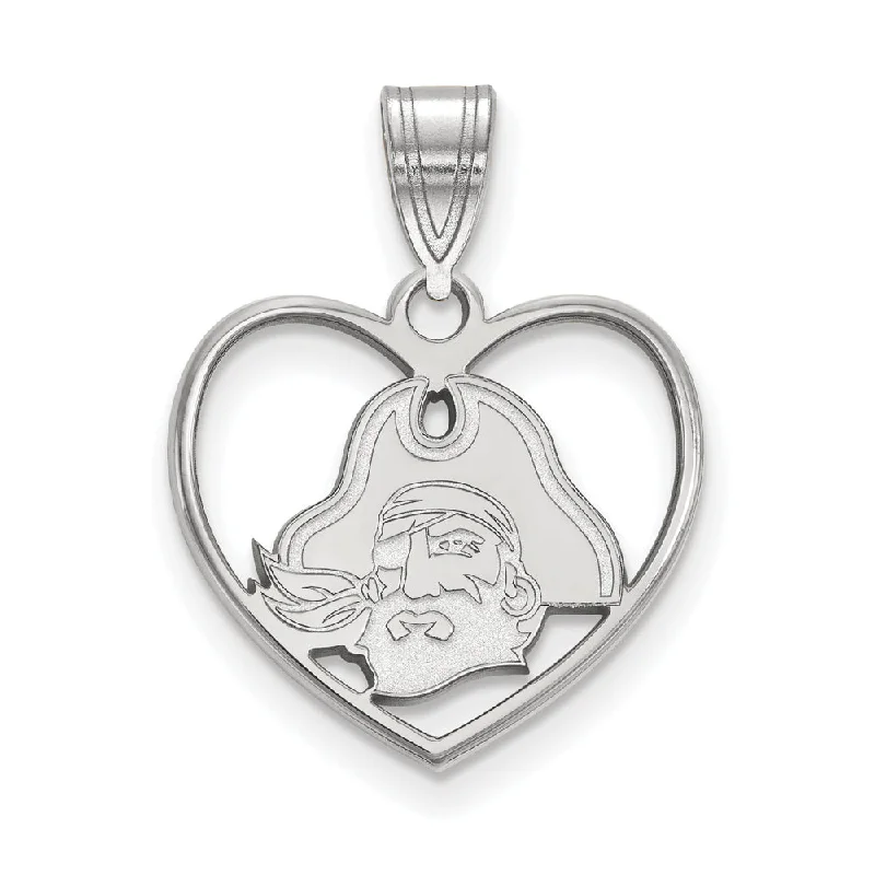 Dazzle In Elegance With Our Biggest Jewelry Sale Sterling Silver East Carolina U Heart Pendant