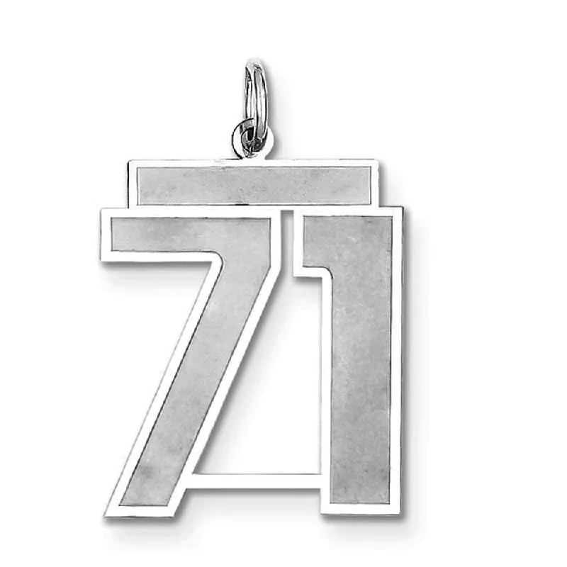 Huge Markdowns On Premium Jewelry Styles Sterling Silver, Jersey Collection, Large Number 71 Pendant