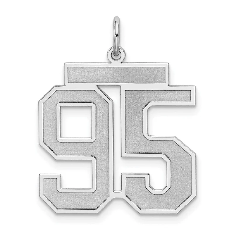 Eco-Friendly Sustainable Jewelry For Conscious Buyers Sterling Silver, Jersey Collection, Large Number 95 Pendant