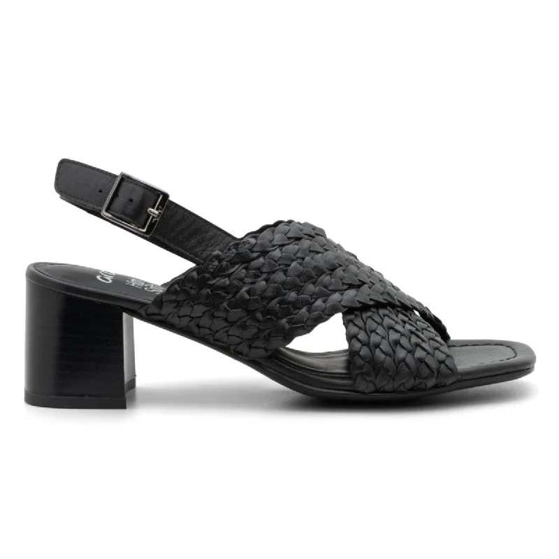 Comfortable Office Shoes Ara Women's Benson Black Woven Leather