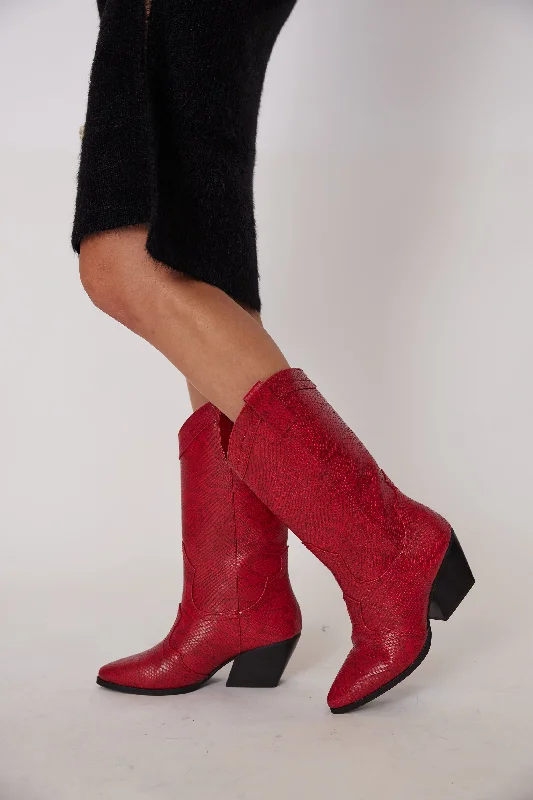 Women's Fashion Boots Ayden Snake Print Western Boot