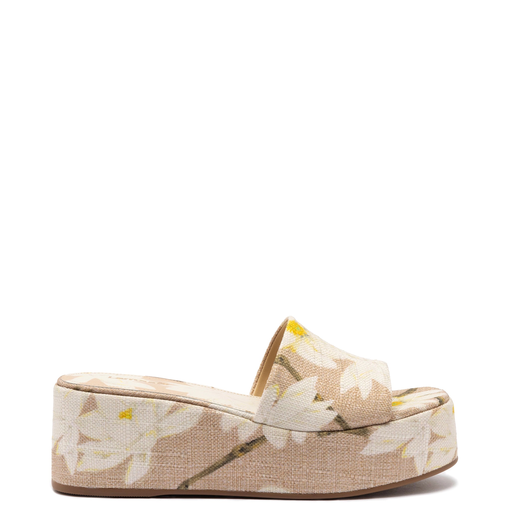Street Style Discounts Alex Flatform Mule In Beige Printed Raffia