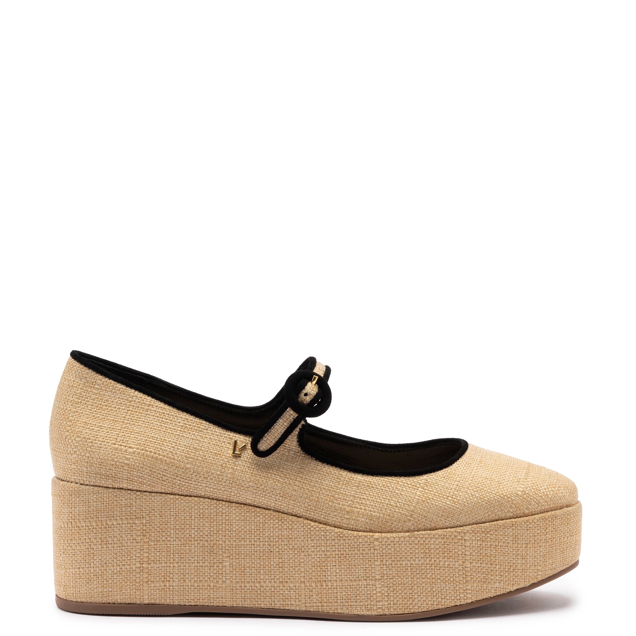 Glamorous Fashion Offers Blair Flatform In Beige Raffia
