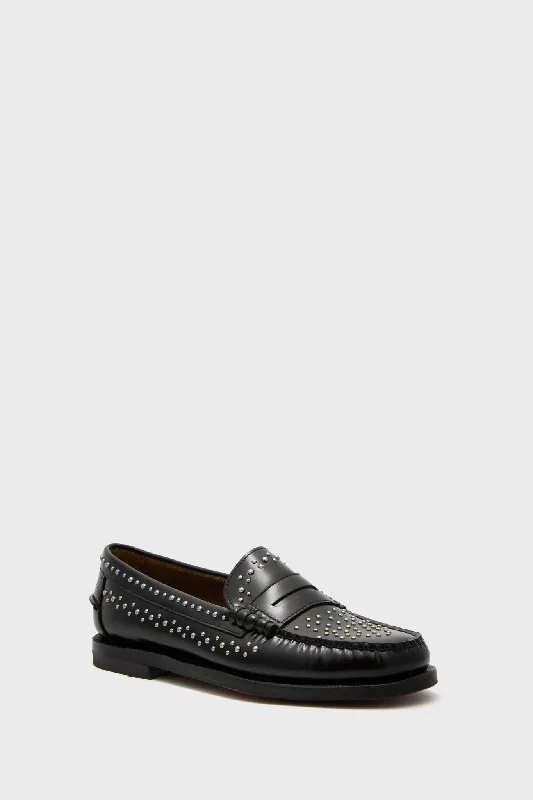 Slip-On Shoes Promotion Black Dan Studs Womens Loafers
