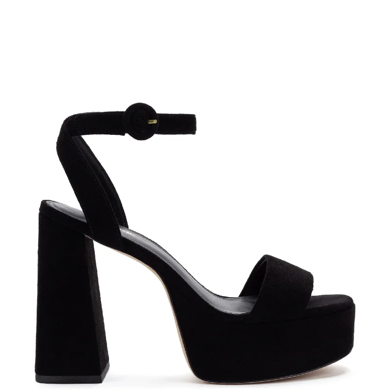 Daring Fashion Promotions Dolly Sandal In Black Suede