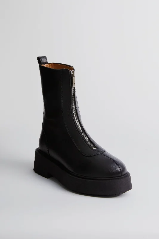 Fashionable Everyday Shoes Black Leather Alma Boots