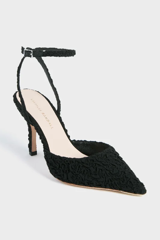 Seize Bargains Black Puckered Jaden Heels