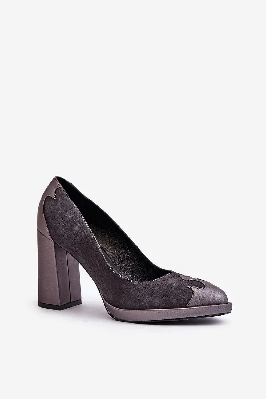 Comfortable Everyday Shoes Step In Style Suede Made Block Heel Pumps