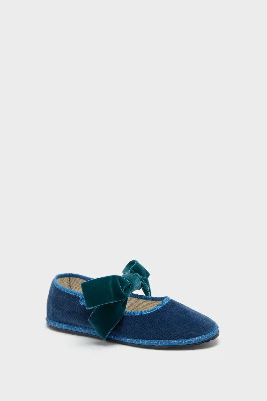 Street-Ready Casual Shoes Blue Bow Strap Delfina Mary Janes