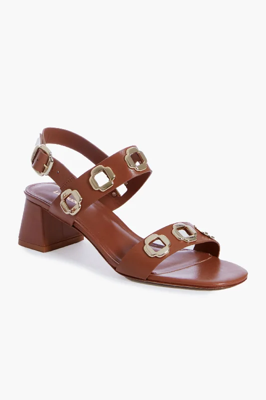 Classic Elegance Sales Caramel Leather Milan Sandals