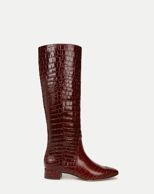 All-Season Shoes Deal Cecile Croc-Embossed Tall Boot | Wide-Calf
